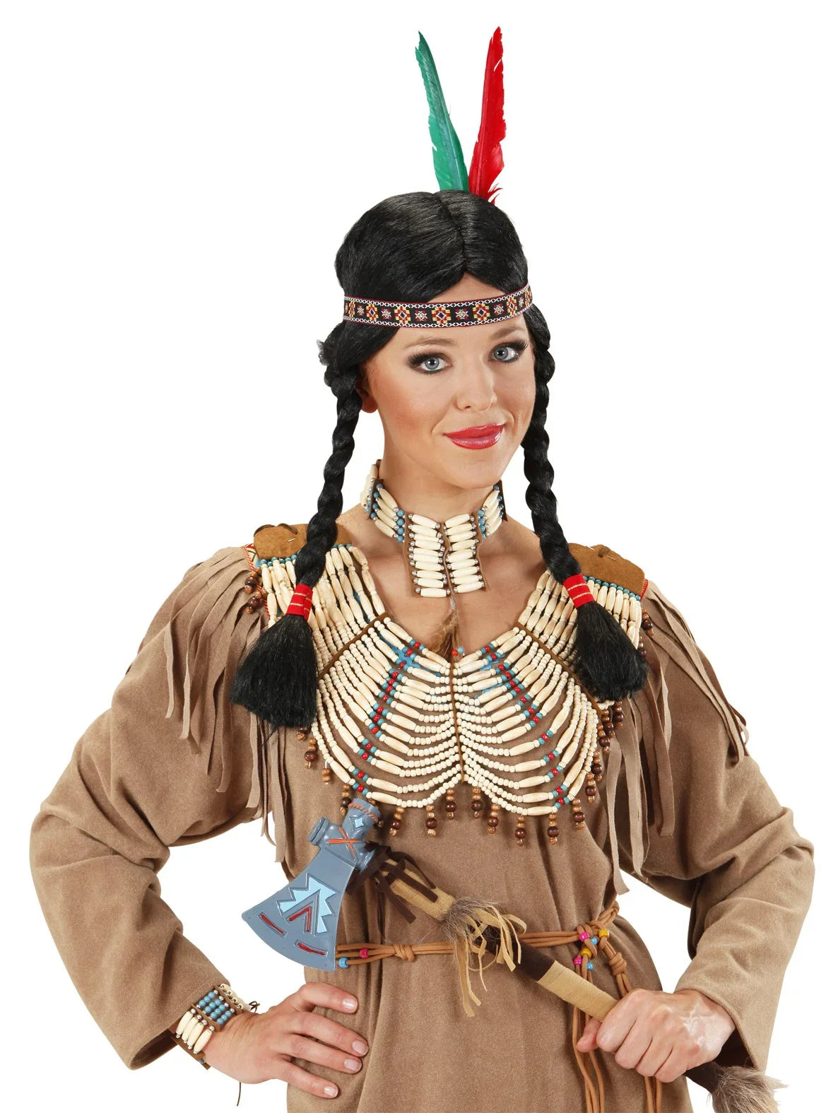 Collar Indio Decorado con Plumas Complementos Indios Widmann